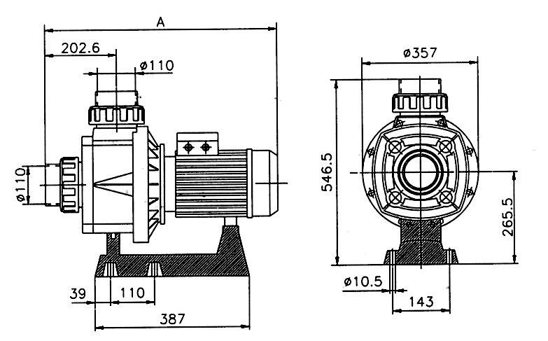 Pumpa KRETA 80 m3/h 400 V – napojení 110 mm 4,71 kW