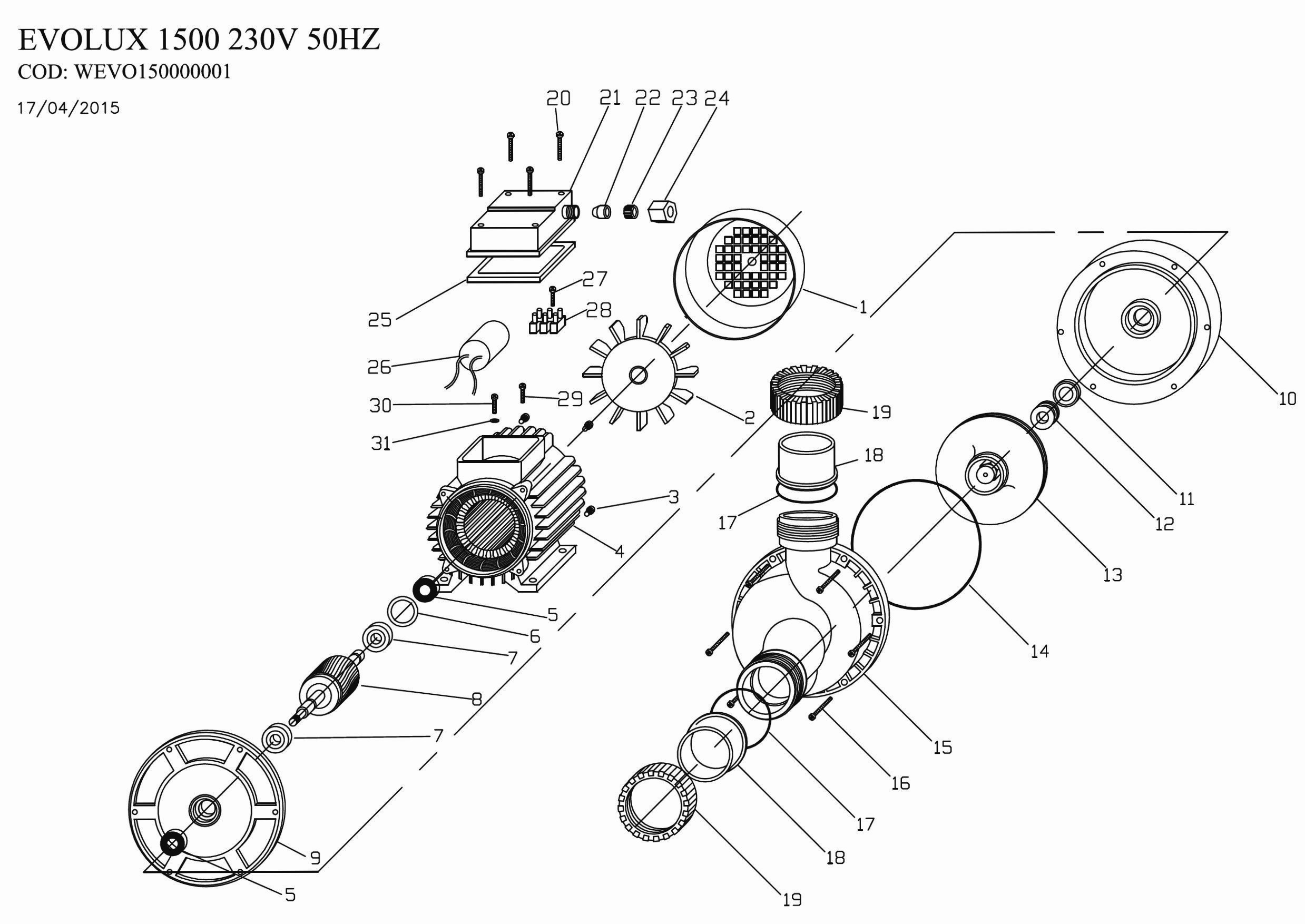 Masn erpadlo Evolux 1500