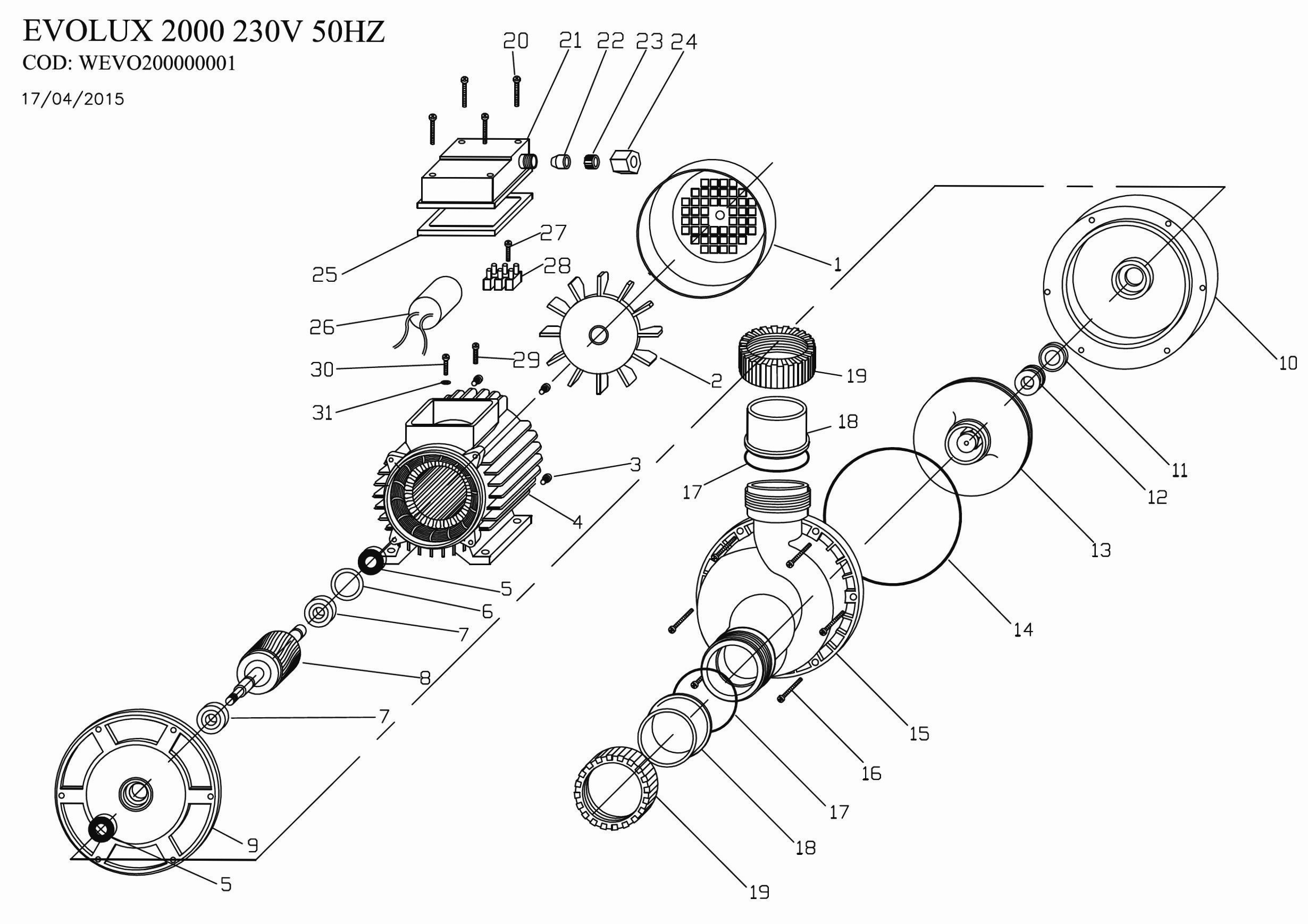 Masn erpadlo Evolux 2000