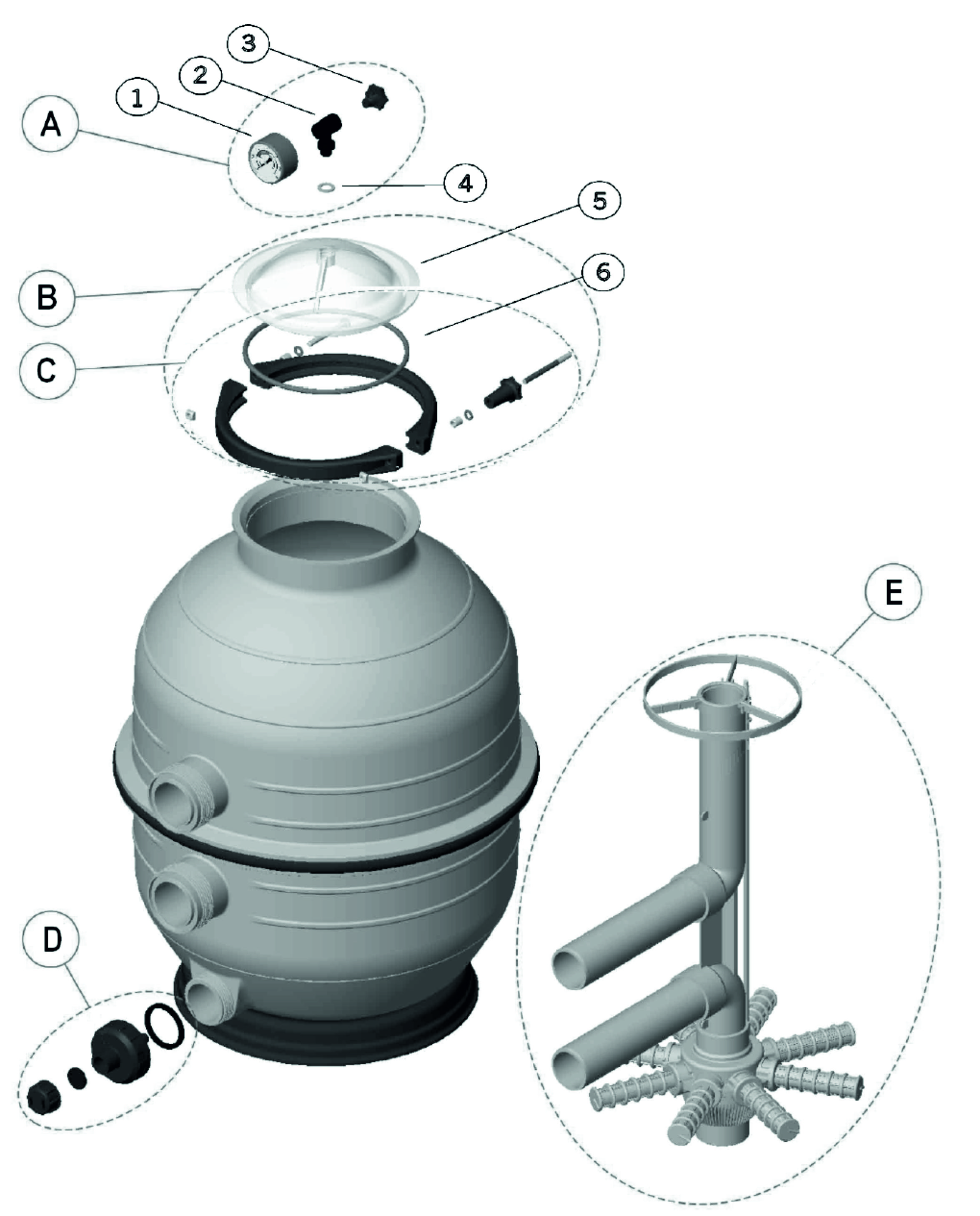 Filtran ndoba Midi 400, 500, 600