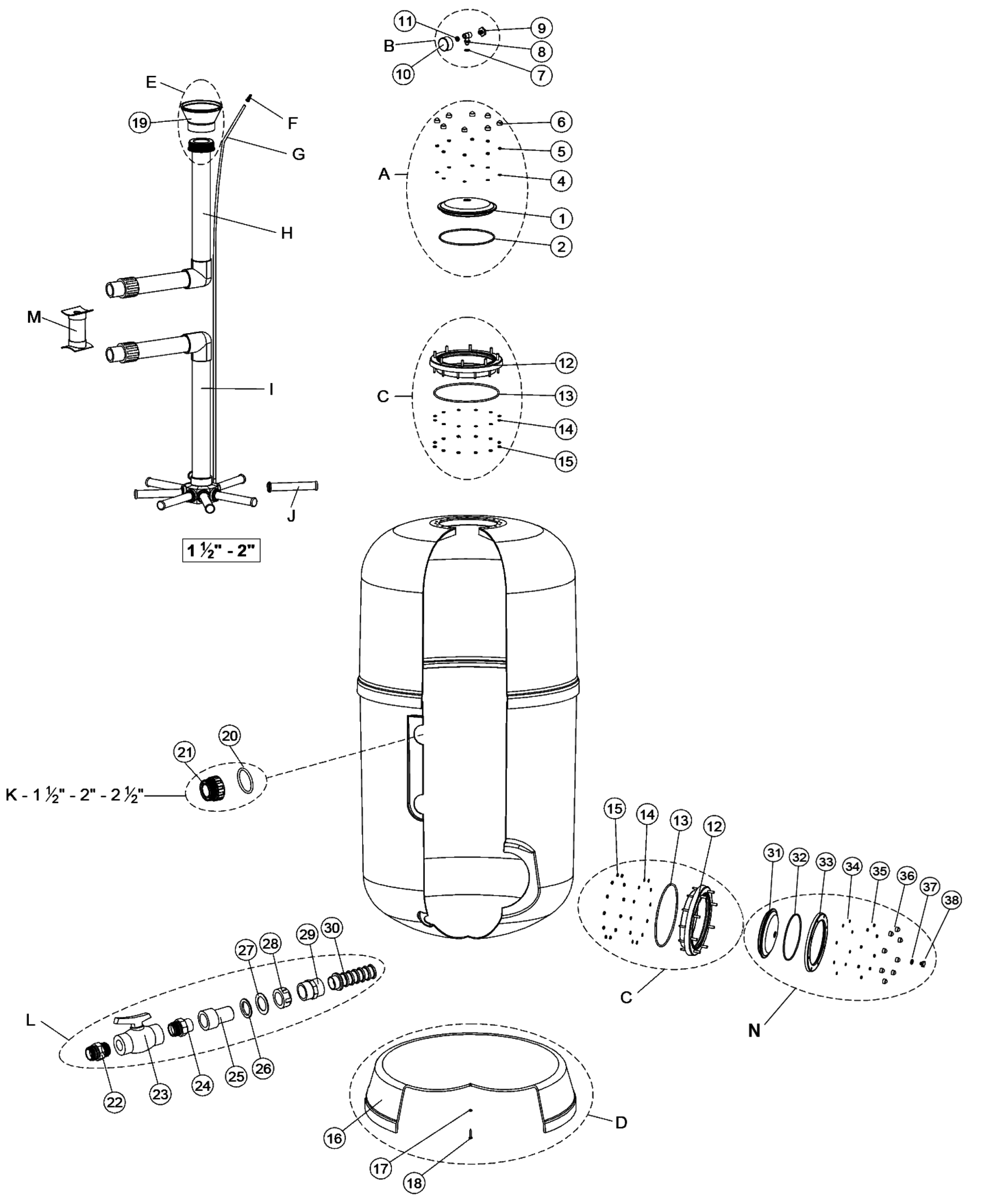 Filtran ndoba Nilo 500 - 950