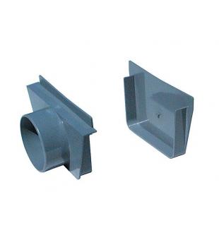 END PIECE SET INSIDE/OUTSIDE PVC WTH OUTLET