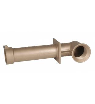 Beckenwand Durchfhrung Hugo Lahme fr Keramikbecken  - 2" x 2", Lnge 300 mm, Winkel 90