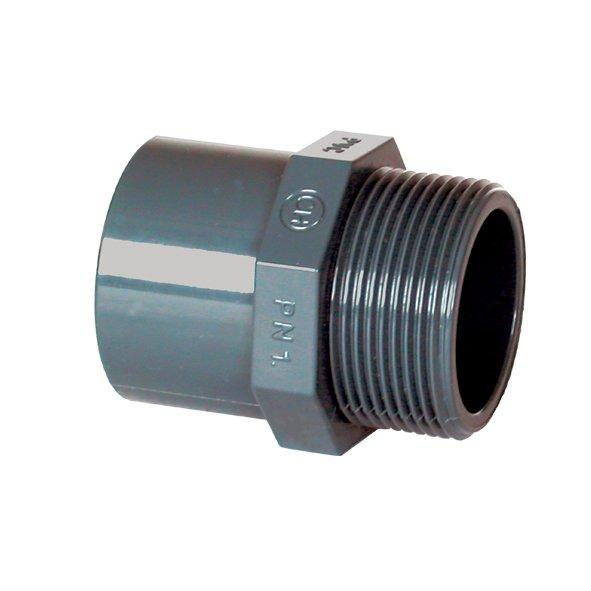 PVC Fitting - Muffe Adapter 90–75 x 3“ ext., Kleben / Außengewinde