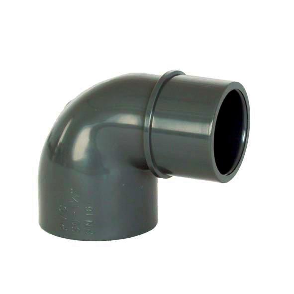 PVC tvarovka - koleno 90° 63 int. x 63 ext., DN=63 mm, d= 63 mm, lepenie / lepenie
