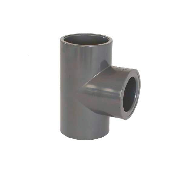 PVC Fitting - T-Stück 90° reduzier 50 x 20 mm, DN=50/20 mm, d=63 mm, Kleben / Kleben