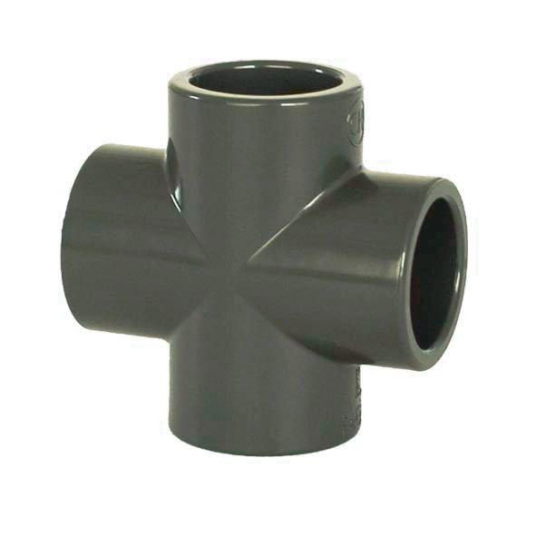 PVC idom - kereszt 25 mm, DN=25 mm, d=35 mm, ragasztás / ragasztás