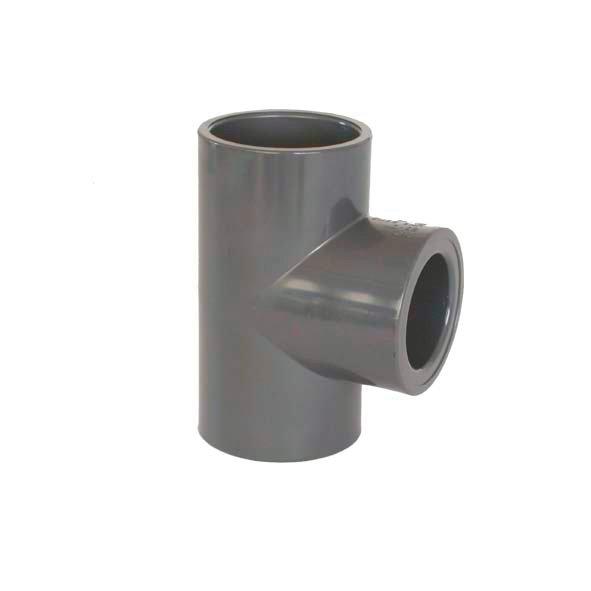 PVC Fitting - T-Stück 90° reduzier 75 x 50 mm, DN=75/50 mm, d=90 mm, Kleben / Kleben