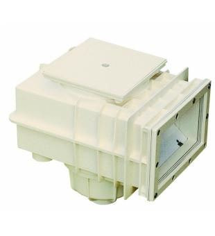 Skimmer V20 ABS fr Folie, 200 x 150 mm, mit Kupfereinstzen M6, Anschluss 50, 63 mm