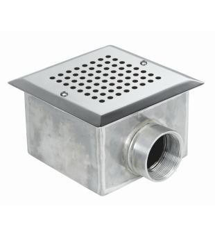 St. steel main drain square, for liner