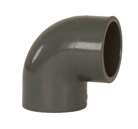 PVC idom - könyök 90° DN=250 mm, ragasztás / ragasztás