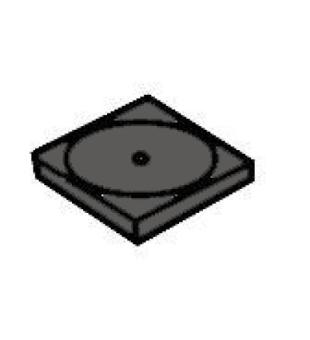 Louisiane rounded curbstone - dark grey - skimmer stone, 270x270x35 mm, 1pc 