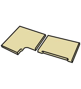 Sahara flat curbstone - sand - set for slatted cover, set of 2pcs