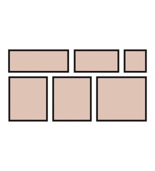 Memphis rounded curbstone - pink - 6 flagstones, 1 module (090 m2) x th.  27mm 