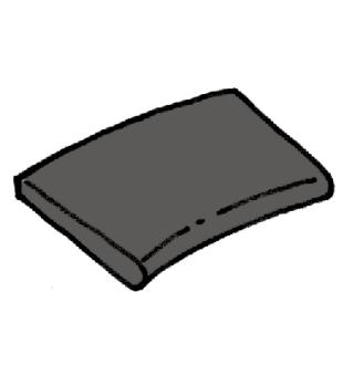 Louisiane rounded curbstone - dark grey - curved R1500 Int. - 1pc