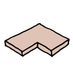 Sahara flat curbstone - pink - 90 Int. angle - 1pc